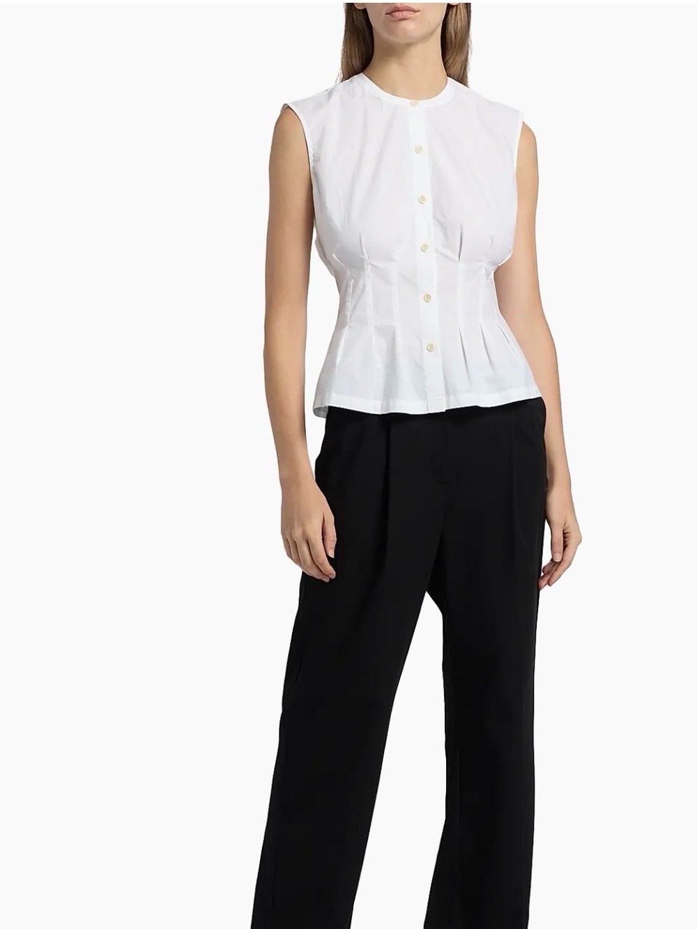 Jenni Kayne Lara Pleated Cotton Poplin Top